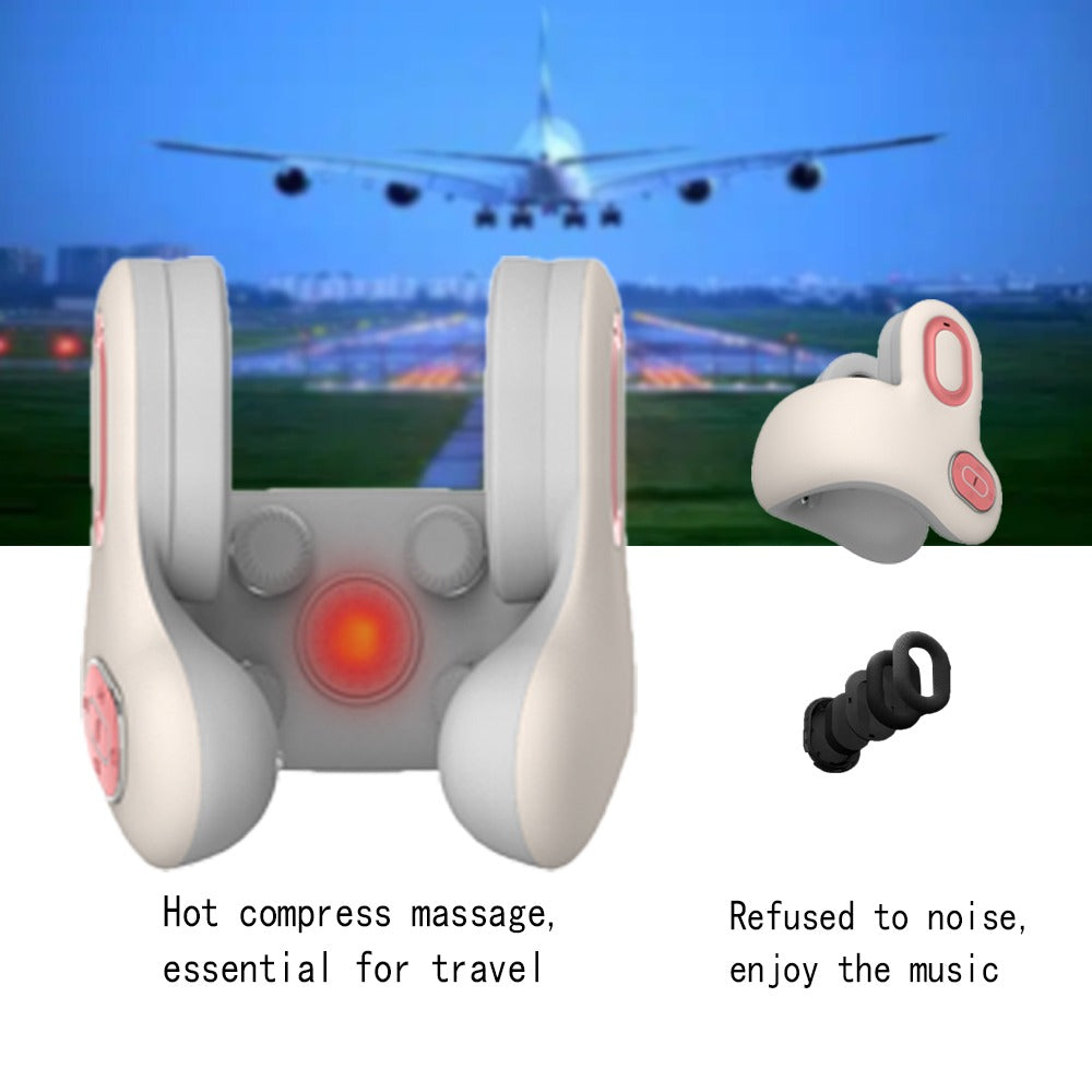 Smart Neck Pillow – Red Light Heat & Vibration Massage with Bluetooth Music