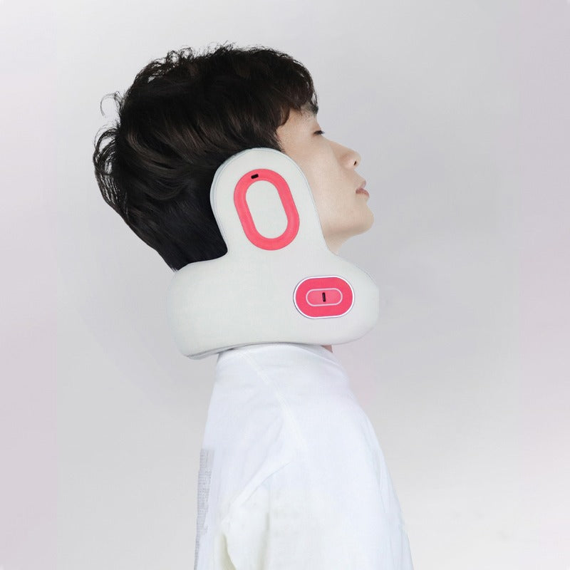 Smart Neck Pillow – Red Light Heat & Vibration Massage with Bluetooth Music